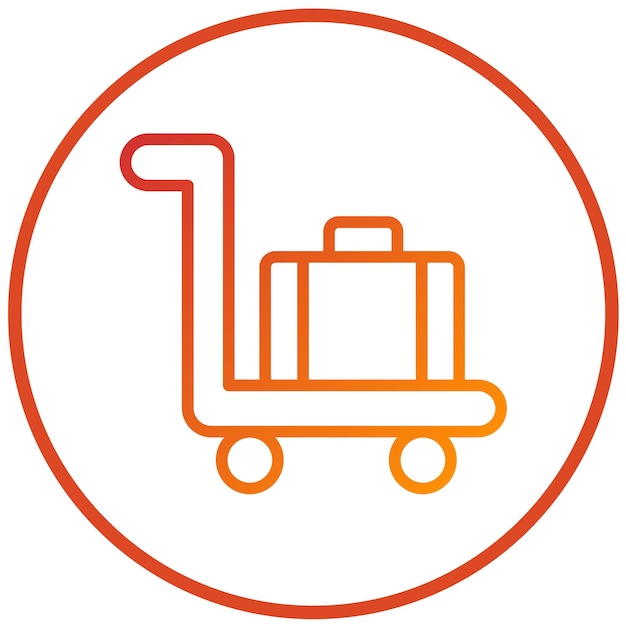 Estilo del icono del carrito de equipaje de diseño vectorial