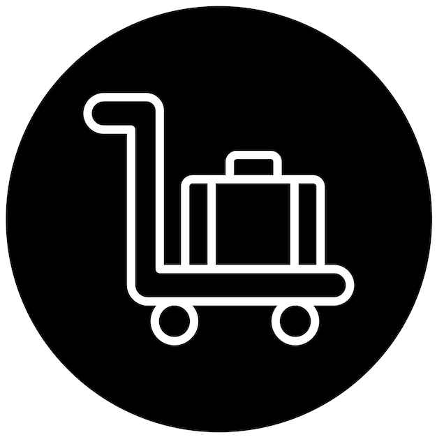 Estilo del icono del carrito de equipaje de diseño vectorial