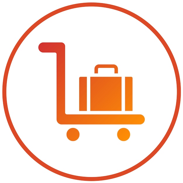 Estilo del icono del carrito de equipaje de diseño vectorial