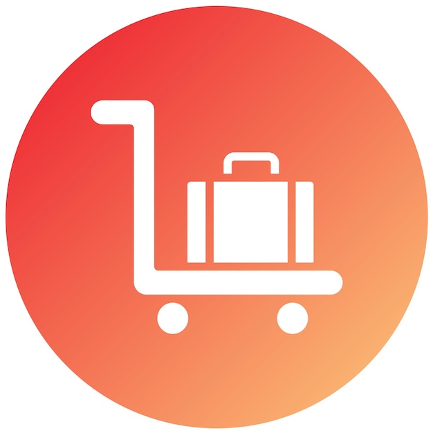 Estilo del icono del carrito de equipaje de diseño vectorial