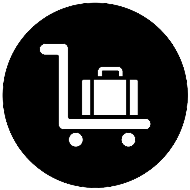 Estilo del icono del carrito de equipaje de diseño vectorial