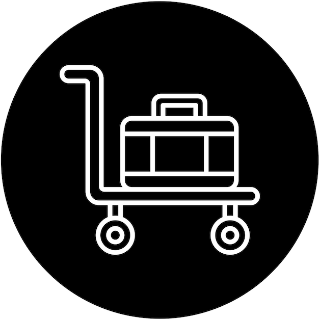 Estilo del icono del carrito de equipaje de diseño vectorial