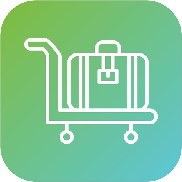 Estilo del icono del carrito de equipaje de diseño vectorial