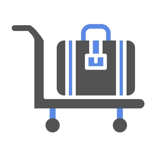 Estilo del icono del carrito de equipaje de diseño vectorial
