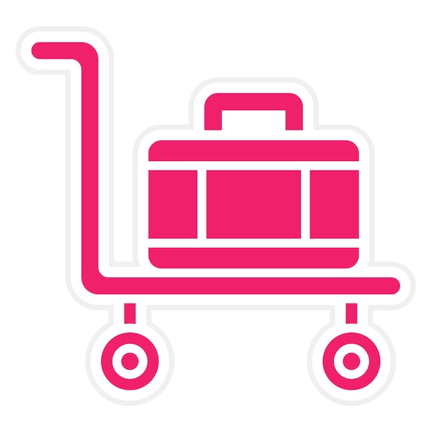 Estilo del icono del carrito de equipaje de diseño vectorial