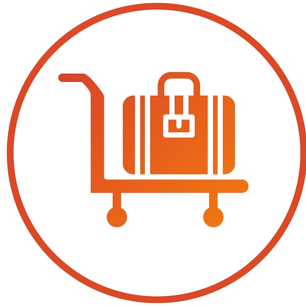 Estilo del icono del carrito de equipaje de diseño vectorial