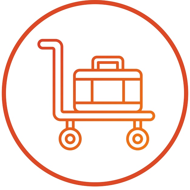 Estilo del icono del carrito de equipaje de diseño vectorial