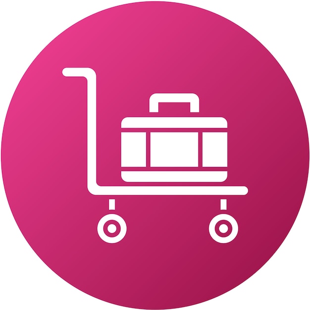 Estilo del icono del carrito de equipaje de diseño vectorial
