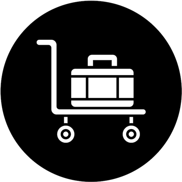 Estilo del icono del carrito de equipaje de diseño vectorial