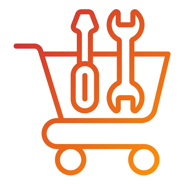 Estilo del icono del carrito de herramientas de diseño vectorial