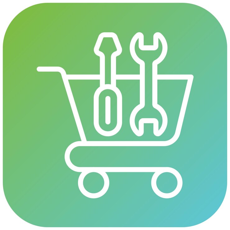 Vector estilo del icono del carrito de herramientas de diseño vectorial