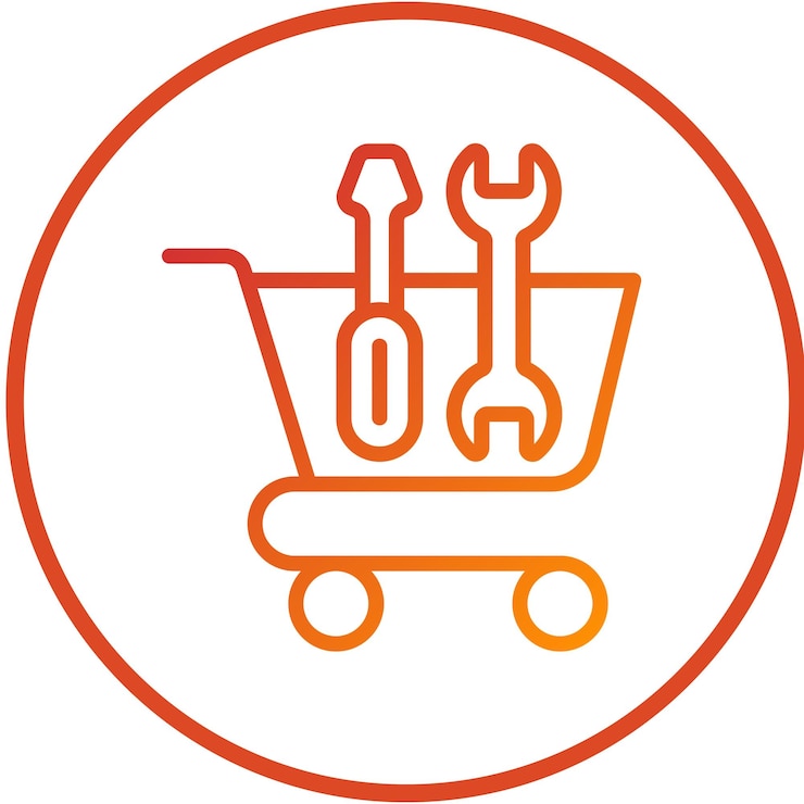 Vector estilo del icono del carrito de herramientas de diseño vectorial