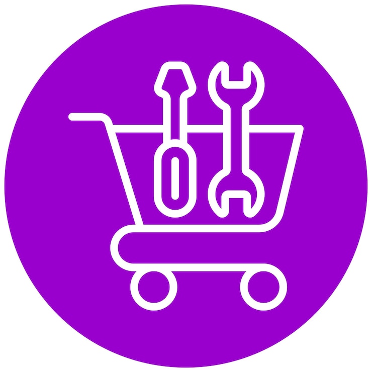 Vector estilo del icono del carrito de herramientas de diseño vectorial