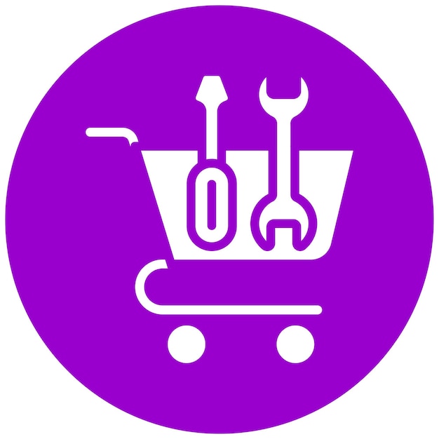 Estilo del icono del carrito de herramientas de diseño vectorial