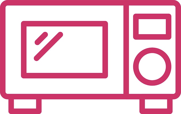 Estilo del icono del carrito de microondas de diseño vectorial