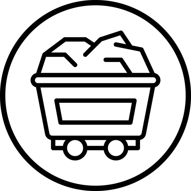 Estilo del icono del carrito de minería de diseño vectorial