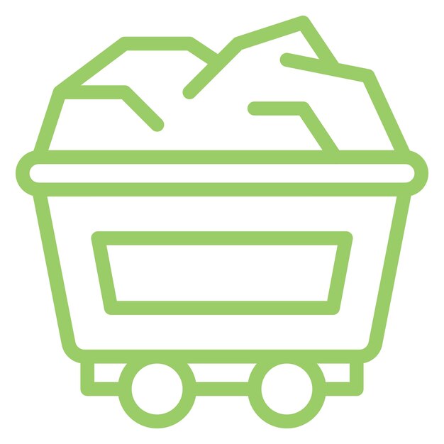 Estilo del icono del carrito de minería de diseño vectorial
