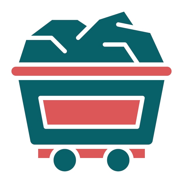 Estilo del icono del carrito de minería de diseño vectorial