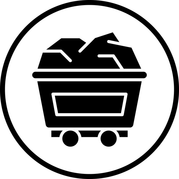 Estilo del icono del carrito de minería de diseño vectorial