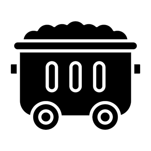 Estilo del icono del carrito de minería de diseño vectorial