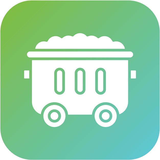 Estilo del icono del carrito de minería de diseño vectorial