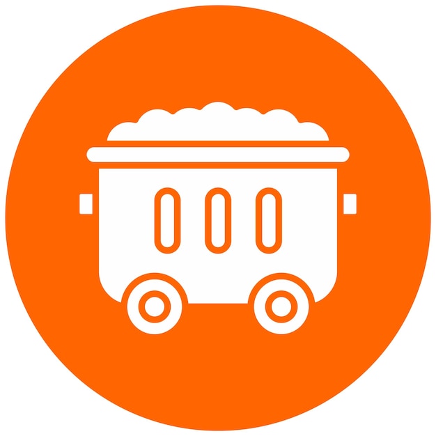 Estilo del icono del carrito de minería de diseño vectorial