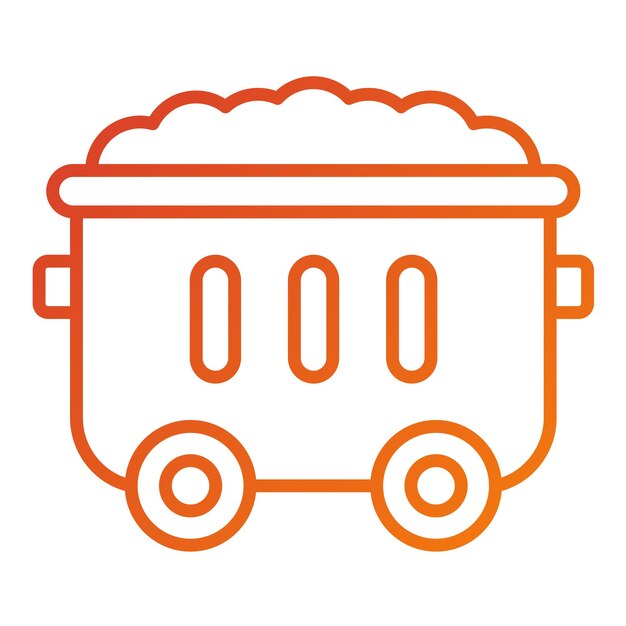 Estilo del icono del carrito de minería de diseño vectorial