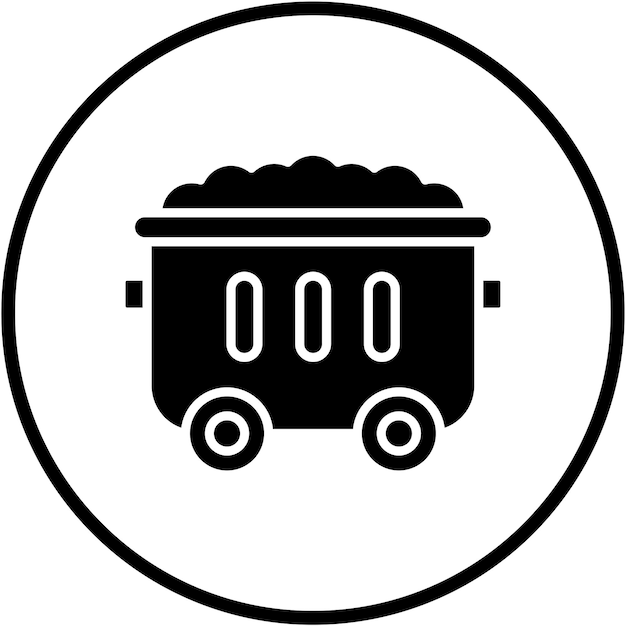 Estilo del icono del carrito de minería de diseño vectorial