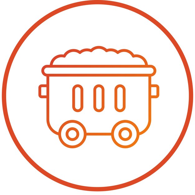Estilo del icono del carrito de minería de diseño vectorial