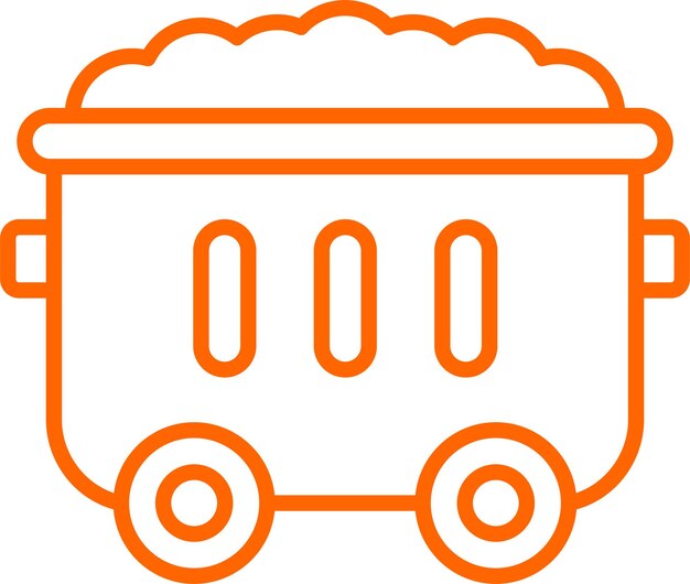 Estilo del icono del carrito de minería de diseño vectorial