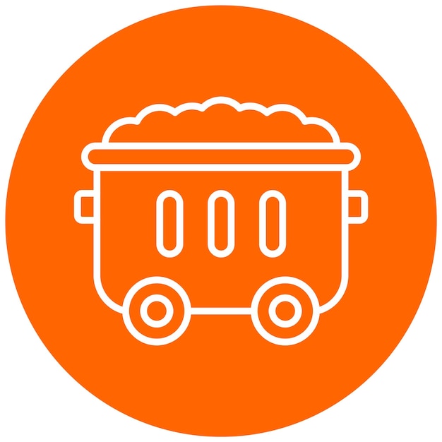 Estilo del icono del carrito de minería de diseño vectorial