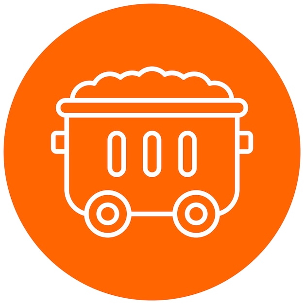 Estilo del icono del carrito de minería de diseño vectorial