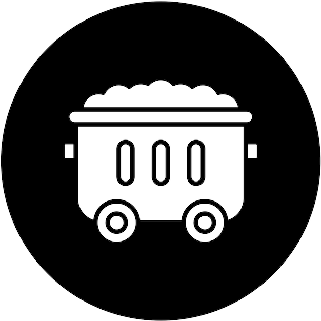 Estilo del icono del carrito de minería de diseño vectorial