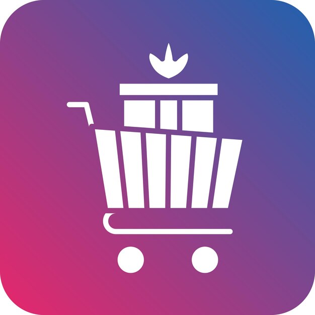Estilo del icono del carrito del paquete de diseño vectorial