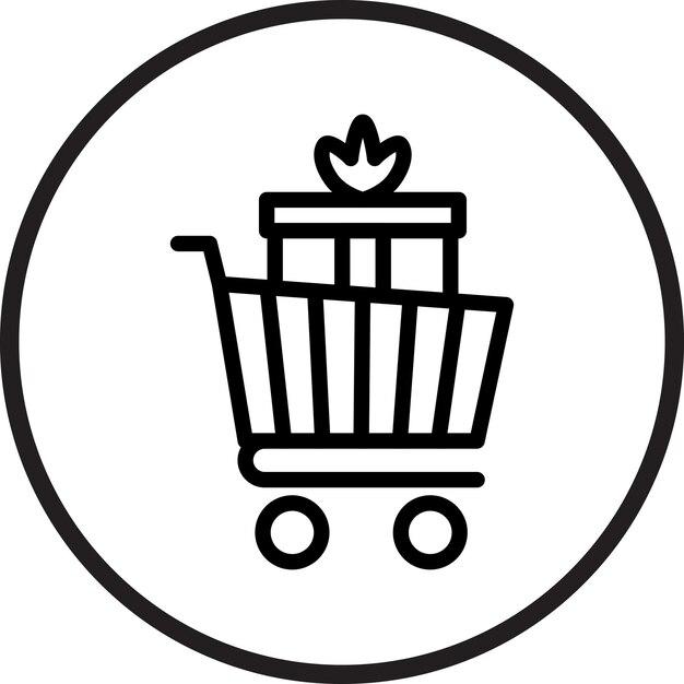 Estilo del icono del carrito del paquete de diseño vectorial