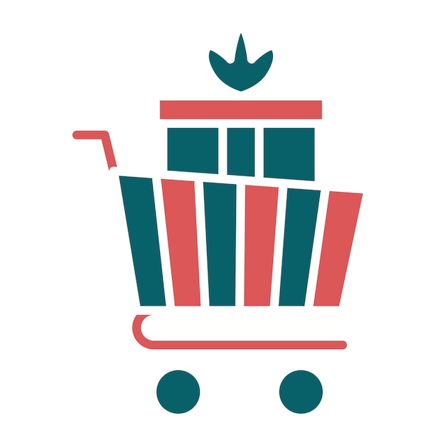 Estilo del icono del carrito del paquete de diseño vectorial