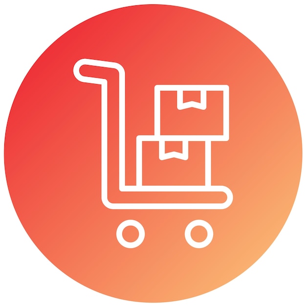 Estilo del icono del carrito del paquete de diseño vectorial