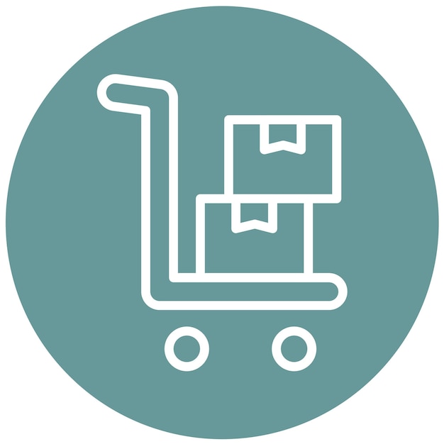 Estilo del icono del carrito del paquete de diseño vectorial