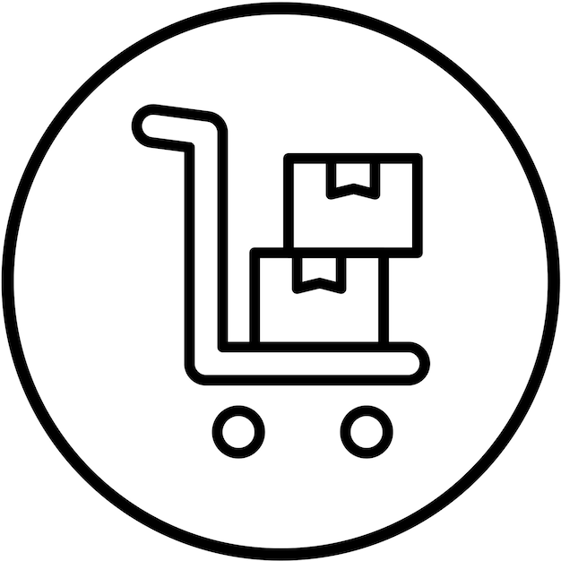 Estilo del icono del carrito del paquete de diseño vectorial