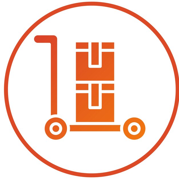 Estilo del icono del carrito del paquete de diseño vectorial