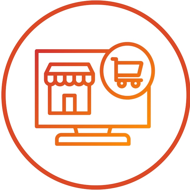 Estilo del icono del carrito de venta al por menor de diseño vectorial