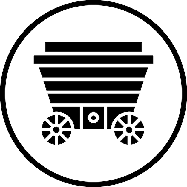 Estilo del icono del carro de madera de diseño vectorial