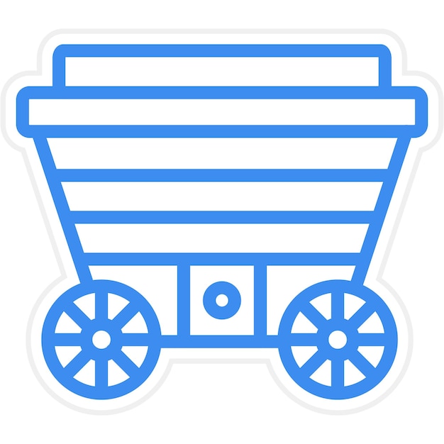 Estilo del icono del carro de madera de diseño vectorial