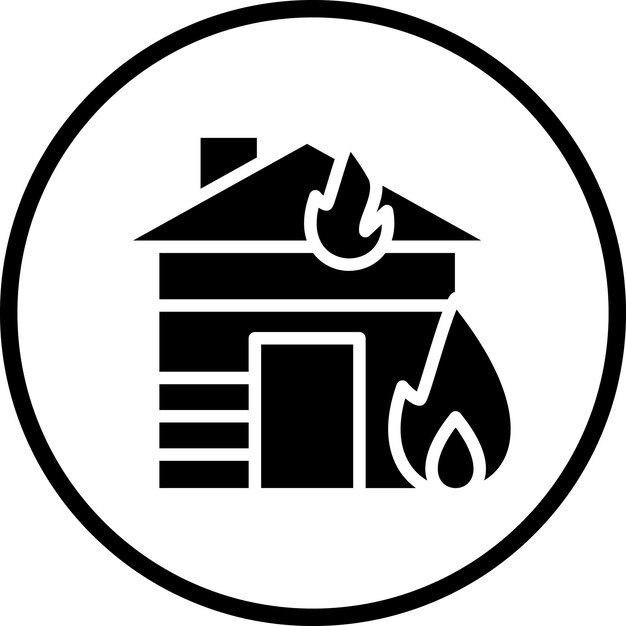 Vector estilo del icono de la casa de fuego