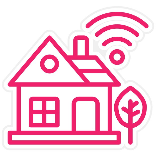 Estilo del icono de la casa inteligente de diseño vectorial