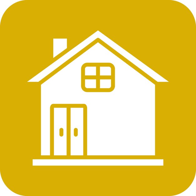 Estilo del icono de la casa sentada de diseño vectorial
