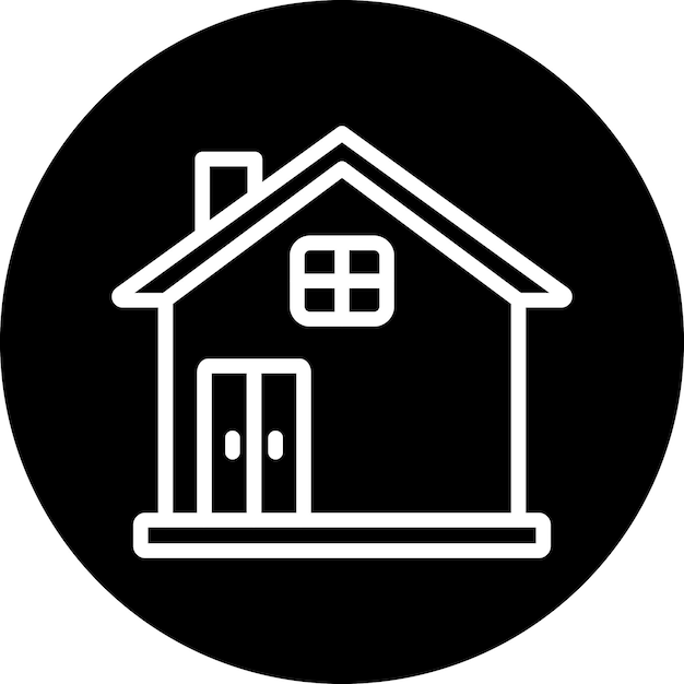 Estilo del icono de la casa sentada de diseño vectorial