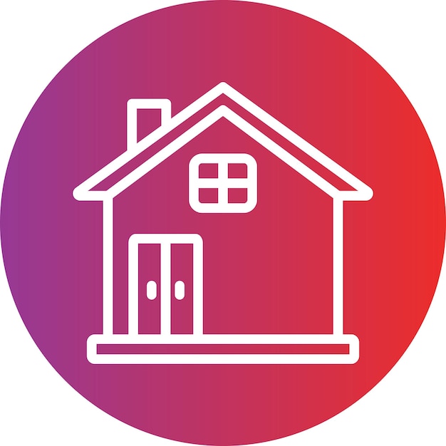 Estilo del icono de la casa sentada de diseño vectorial