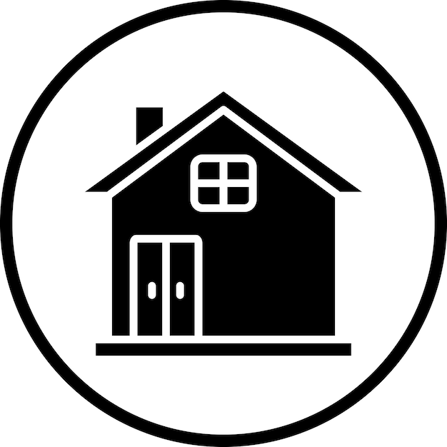 Estilo del icono de la casa sentada de diseño vectorial