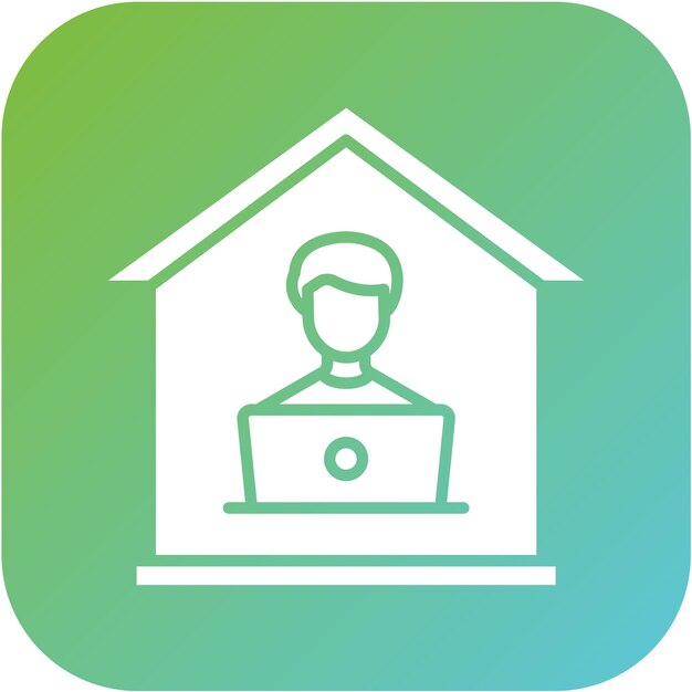 Estilo del icono de la casa sentada de diseño vectorial